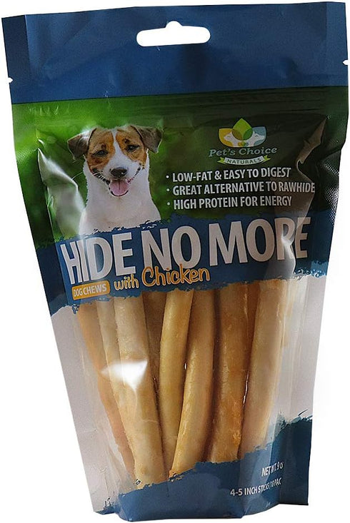 Pet’s Choice Pharmaceuticals HideNoMore, Rawhide Free Chicken Chew Treats for Dogs, 4-5" 18 ct...