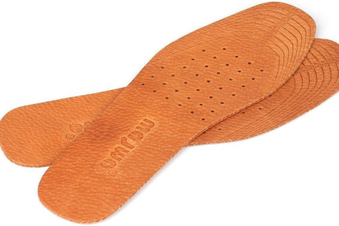 Absorbent Ultra Thin Pigskin Leather Insoles for Stinky Feet-Foot and Shoe Odor Inserts for Shoes-Cinnamon Inserts and Flats for Sweaty Feet and H...