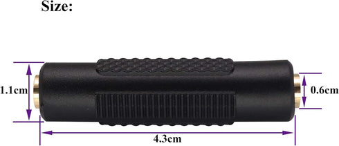 3.5mm Headphone Adapter, 4 Poles 3.5mm 1/8'' Female to Female Aux TRRS Stereo Audio Connector for Earphone, Headset Adapter, Smartphone, Laptop, T...