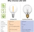 SUNTHIN 25 Pack G40 LED Bulbs, 1W LED Bulbs with E12 Base, 5 Watt Incandescent Bulbs Equivalent, Warm White 2700K, Replacement Bulbs for Globe Str...