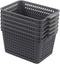 Sandmovie Gray Plastic Storage Baskets, 6 Packs...