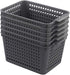 Sandmovie Gray Plastic Storage Baskets, 6 Packs...