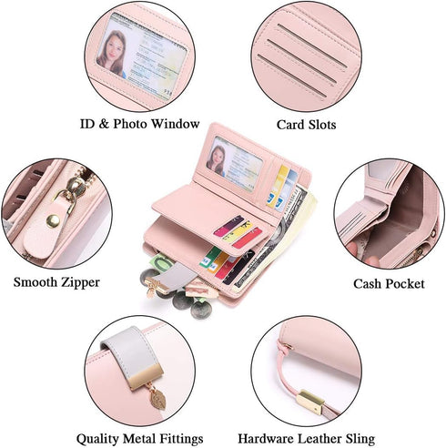 BAIGIO Wristlet Wallets for Women Leather Wallets Bifold Wallet RFID Clutch Wallet for Women Card Holder Small Purse Lady...