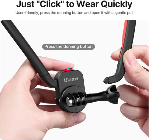 Magnetic Neck Holder Mount for Gopro - ULANZI Go Quick II POV Necklace Mount Quick Release Hands Free Mounting Attachments Vlog Aceessories for Go...