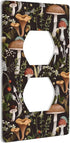 Boho Mushroom Single Duplex Outlet Light Switch Plate Cover Decor Wall Plate Decorative Outlet Cover For Home Bedroom Kitchen 4.5 * 2.76 Inches...