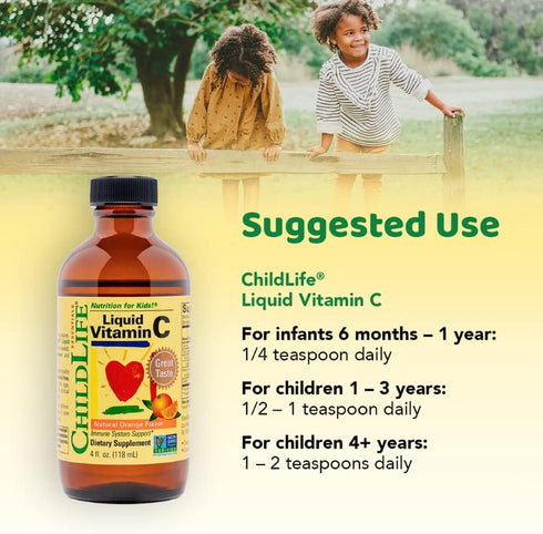 CHILDLIFE ESSENTIALS Liquid Vitamin C for Infants, Toddlers & Kid- Immune Support, All-Natural, Gluten-Free, Allergen Free, Non-GMO, High in Antio...