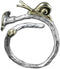 Helen de Lete Little Snail On Flower Vine 925 Sterling Silver Open Ring...
