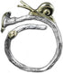 Helen de Lete Little Snail On Flower Vine 925 Sterling Silver Open Ring...