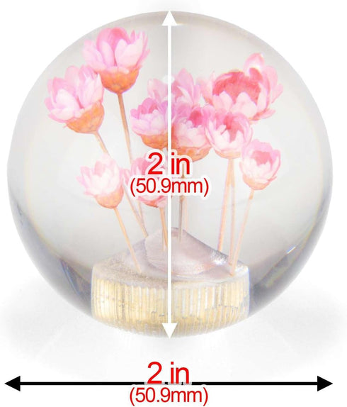 EZAUTOWRAP Flower Pink Auto Car Shift Knob Round Ball Weighted Manual Gear Stick Shifter Adapter JDM Universal...