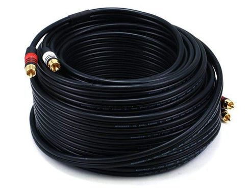 Monoprice 1.5ft Premium 2 RCA Plug/2 RCA Plug M/M 22AWG Cable - Black - (105346)...