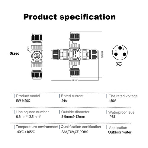 COMOPEZ 4Way Junction Box IP68 Waterproof Electrical Junction Box Cable Connector Underground Junction Box for Outdoor,Family,Street Light, Extern...