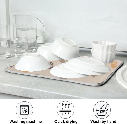 Dish Drying Mat for Kitchen Counter Kitchen Drying Mat Dish Rack Mat Dish Drainer Pad Microfiber Absorbent Washable Drying Pad for Countertop 16 x...