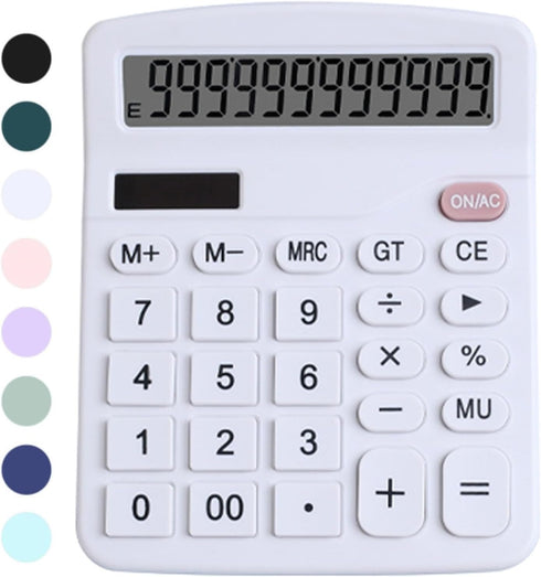 Office Desk Calculator, Cute Calculator for Kids, Basic Calculators Desktop, Dual Power Simple Financial Calculator with Big Button Large Display ...