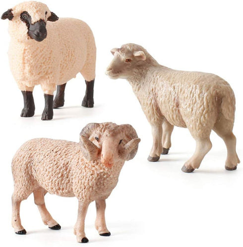 Kisangel Sheep Figure Plastic Realistic Merino Sheep Farm Animals Model Barn Farm Figurines Small Lamb Poultry for Collection Desk Ornament...