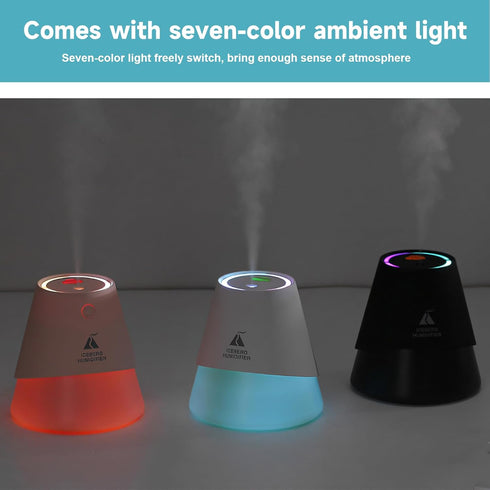 3-in-1 Aromatherapy Diffuser Humidifier?With Fan and Night Light Function, Easy to Carry Aroma Diffuser Humidifier with Seven Color Ambient Lights...
