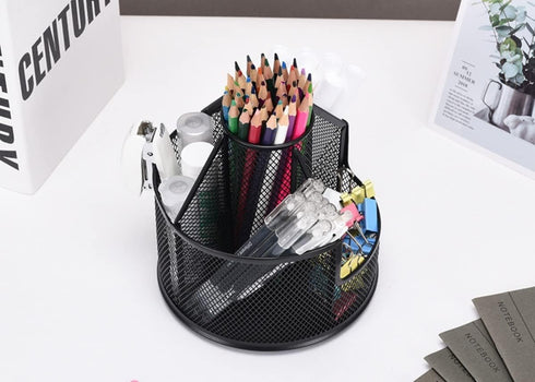 Pencil Holder for Desk, Rotating Desk Organizer Metal Mesh Pen Holder for Desk Cute Pen Organizer for Desk Marker Organizer Office, School, Home, ...