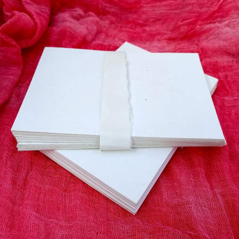 Deckle Papers 300gsm Thick Printer Friendly Handmade Paper Card Stock Printer Paper Size-8.3x11.7 Pack of-20 Ivory White...