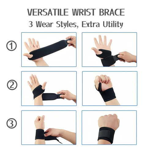 2 Pack Wrist Braces - Wrist Wraps for Carpal Tunnel, Arthritis, and Tendinitis Pain Relief - Fits Both Right and Left Hands - Compression and Supp...