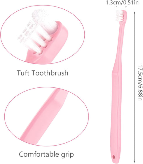 2 Pieces Tuft Toothbrush Small Head End Tapered Wisdom Interdental Interspace Nursing Soft Tiny Toothbrush Orthodontic Gum Periodontal Dental Prod...
