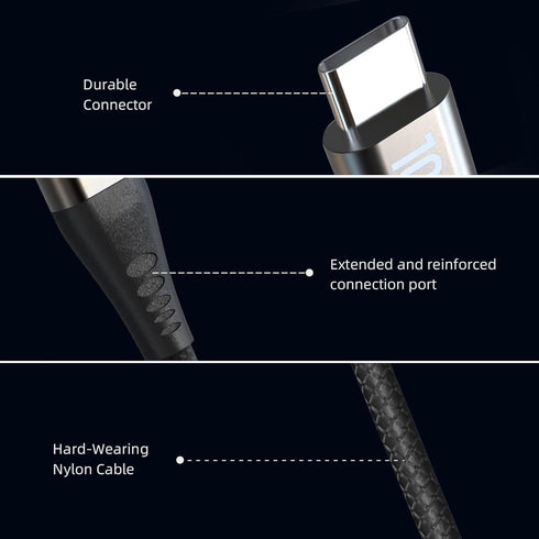 100W USB C Cable USB C to USB C Cable Nylon Type C PD Charging Cable and Data Cable Fast Charging Cable for Samsung Galaxy Ultra Note 20, Pixel 4/...