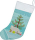 Caroline's Treasures BB9244CS White Arctic Fox Christmas Christmas Stocking, Teal Fireplace Hanging Stockings Christmas Season Party Decor Family ...