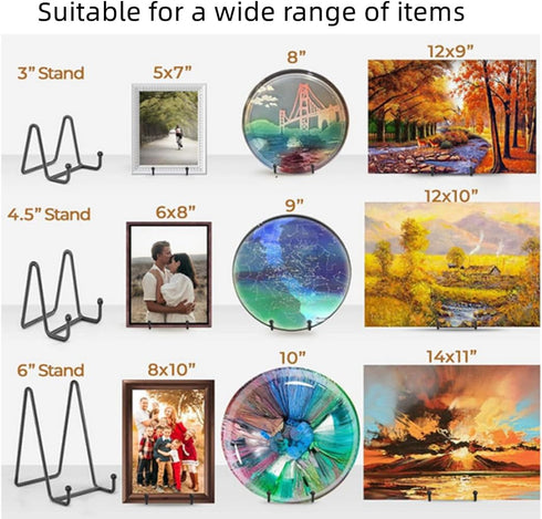 5 Pack 6 Inch Plate Stands for Display?Black Metal Iron Picture Frame Holders Stand?for Display Pictures? Photo Frames? Book? Decorative Plates? P...