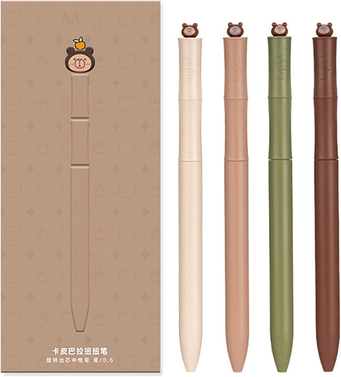 4 Pcs Cute Gel Pens Cute Capybara Black Ink Pens 0.5mm Fine Point Smooth Writing Pens Office School Supplies Women Girls Boys Men (4Pcs Capybara)...