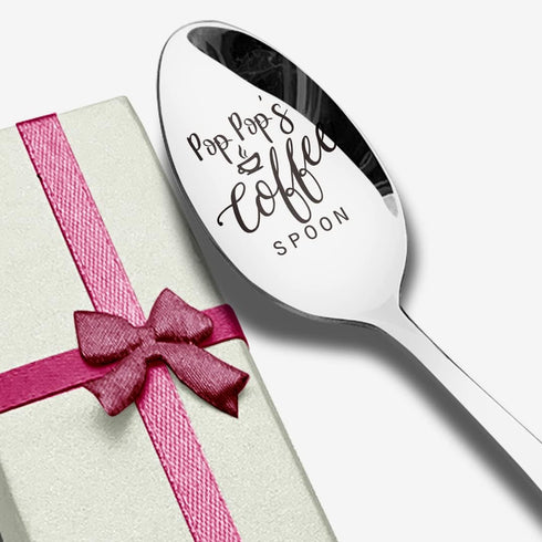 Pop Pop's Coffee Spoon Engraved Stainless Steel Funny, Papa Gifts, Best Teaspoon Coffee Spoon Gifts for Grandpa Dad Birthday Fathers Day Christmas...