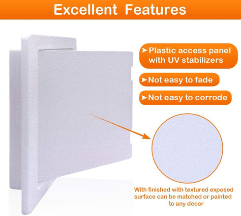 Suteck Plumbing Access Panel for Drywall Ceiling 8 x 8 Inch Reinforced Plastic Wall Access Doors Removable Hinged White...