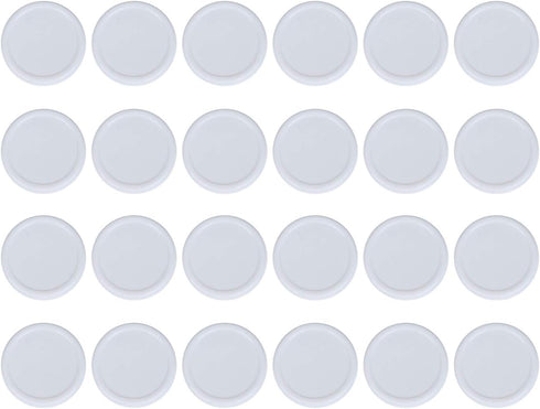 2 Dozen Regular Mouth Lids Mason Jar Lids Plastic Storage Caps for Mason Canning Jars and More, Standard, Dia 70mm, White...