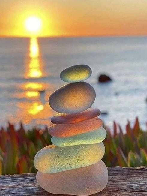 Beaudio Landscape Series Diamond Art Painting Kits for Adults- Stone in The Bright Sunshine- DIY Round Full Drill 5D Diamond Art for Home Wall Dec...