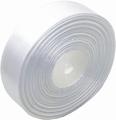 1" Solid Satin Ribbon 50 Yards Roll for Wedding Details, Sewing Projects, Gift Wrapping, Invitation Embellishments and Crafting Projects Etc (Whit...