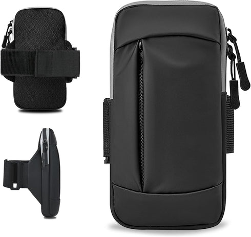 Phone Holder for Running Armband Cell Phone Holder for iPhone 15 14 13 12 11 Pro Max Xs Xr X 8 7 6 Plus Galaxy Ultra S24 Note Carrier Bag Pouch,Gy...