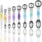 Magnetic Measuring Spoons Set of 8 with Leveler, Stainless Steel Metal Measuring Spoon, Dual Sided for Measuring Dry and Liquid Ingredients, Teasp...