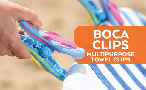 O2COOL Bocaclips - Beach Towel Clips for Beach Chairs, Patio and Pool Accessories - (Flip Flop) 2 Count...