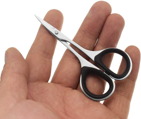 NC 2 Pieces Sewing and Embroidery Scissors Curved, Sharp, Stainless-Steel Design | Precision Tips, Ergonomic Rubber Handle Grip Small, Compact DIY...