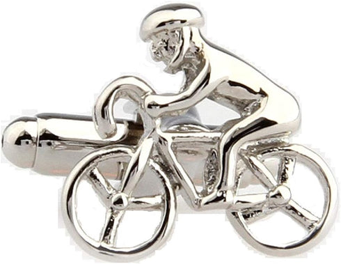 Presentation Gift Box Bicycle Bike Rider Cycling Cyclists Pair Cufflinks & Polishing Cloth...