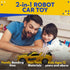 Toysery Transforming Robot Car - One Button Transformation Toy Car with Realistic Engine Sounds, LED Lights and 360 Degree Rotation Speed Drifting...