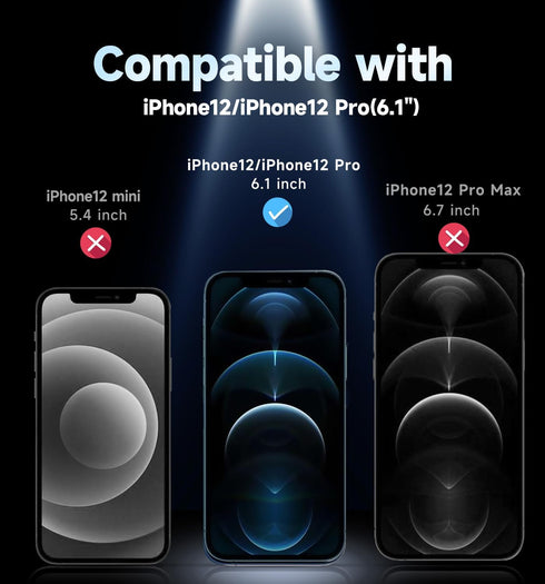 MAGIC JOHN 2 Pack for iPhone 12/12 Pro 6.1 inch Privacy Glass Screen Protector, Auto Dust-Elimination Installation, Bubble Free, Easy Installation...
