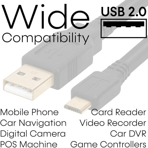 Cmple - Micro USB Cable 3ft Male to Male Micro USB Charging Cable Data Sync USB to USB Cable for Android Phone, Laptop, PC, Tablet, Car GPS, Power...