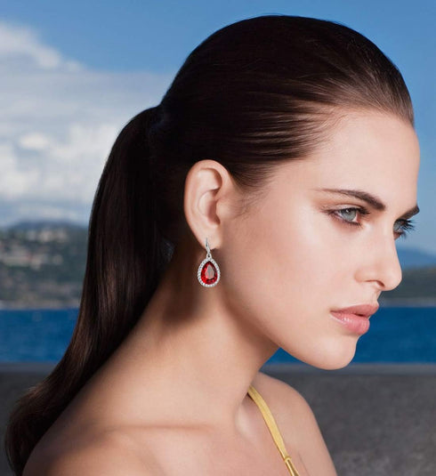 Austrian Crystal Teardrop Dangle Drop Earrings for Women Dangling 14K Gold Plated Hypoallergenic Jewelry...