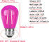 S14 Pink LED Bulb S14 Replacement LED Light Bulbs 2W Plastic Shatterproof LED Night Bulb E26 Base Pink String Lights Waterproof Vintage Bulb for C...