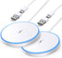 2Pack Wireless Charger for iPhone 15/14/13/12 Series AirPods 3/2/Pro/Pro 2 - LED MagSafe Charging Pad With Dual Charging Ports...