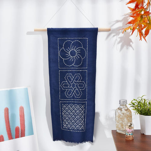 WEBEEDY Sashiko Kit DIY, 2 Sets Sashiko Wall Hanging Decor Traditional Japanese Embroidery Kit with Complete Sewing Accessories......