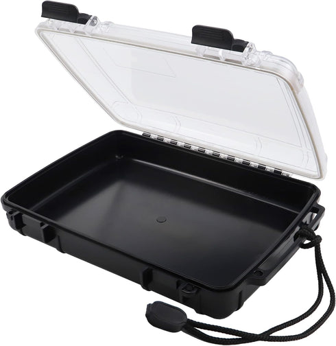Waterproof Dry Box Case Watertight Storage Containers for Kayaking & Boating Floating Fishing Tackle Tray Boxes (Black)...