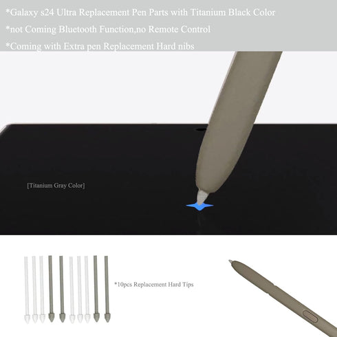(Without Bluetooth) Galaxy s24 Ultra Touch s Pen Replacement Stylus Pen Parts for Samsung Galaxy s24 Ultra (5G) s928 6.8 Inches -Gray Color...