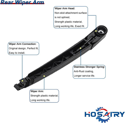 Rear Wiper Arm Blade Set for Hyundai Santa Fe 2007-2012 2.4L 2.7L, for Hyundai Accent Hatchback 2006-2012 Rear Windshield Wiper Arm Blade Assembly...