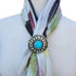 Western Concho Scarf Slide Western Ring 24MM Boho (Turquoise)...