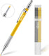 Enhon 2mm Mechanical Carpenter Pencil Set with 12 Marker Refills and Sharpener, Woodworking Marking Tool Solid Deep Hole Construction Pencil, Exte...