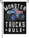 Monster Trucks Rule Garden Flags Double Sided, Art Funny Garden Flag Yard House Flags Double Sided Yard Decor Monster Trucks Rule Yard Flags...